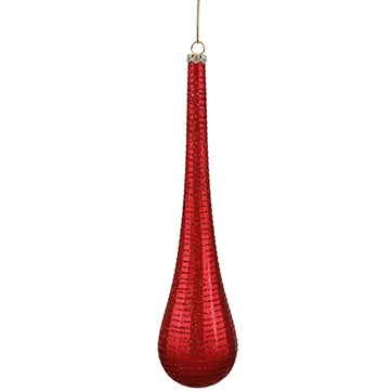 12 Inch Matte-glitter Christmas Teardrop Ornament 