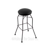 25 inch Black Swivel Counter Stool With Cushion Seat
