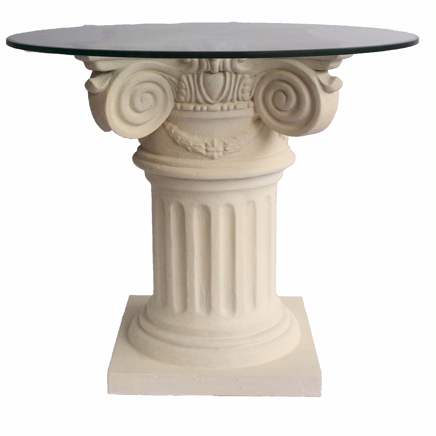 Florence Cast Limestone Dining Glass Top Table