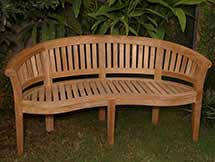 Teak Curve 3 Seater Bench with Extra Thick Wood