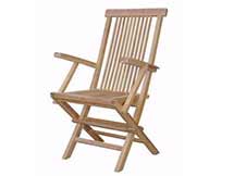 Teak Bristol Folding Arm Chairs (Set of 2 Chairs)