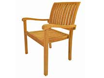 Teak Aspen Stackable Arm Chair (Set of 4)