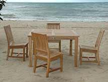 Teak Square Dining Set with 6 Rialto Chairs