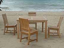 Teak Square Dining Set with 4 Rialto Chairs