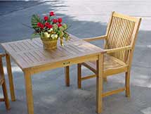 Teak Dining Set with Chicago Arm Chairs and Bahama Table