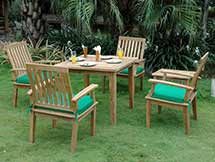 Teak Brianna Chairs and Small Table Set