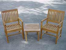 Teak Rialto Arm Chair Set with Mini Bahama Side Table