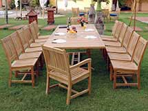 Teak Extension Valencia Table with 12 Rialto Dining Chairs