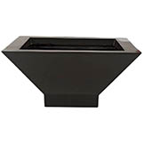 10.5 inch Gloss Black Fiberglass Square Planter: 8 inch Inside Dia.