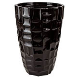 24 inch Gloss Black Fiberglass Mosaic Planter: 14.5 inch Inside Dia.