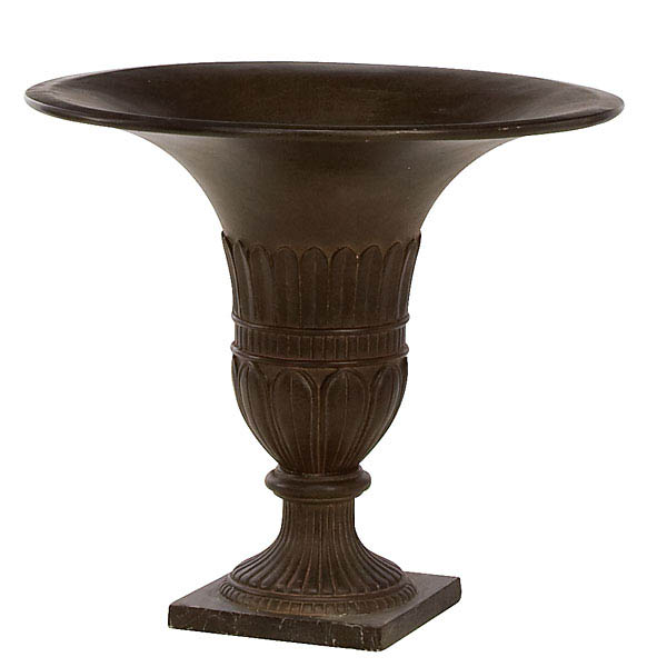 18 Inch Brown Fiberglass Urn: 5 Inch Inside Diameter