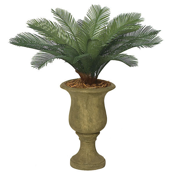 3 Foot Outdoor Artificial Cycas Palm Cluster With 18 Fronds