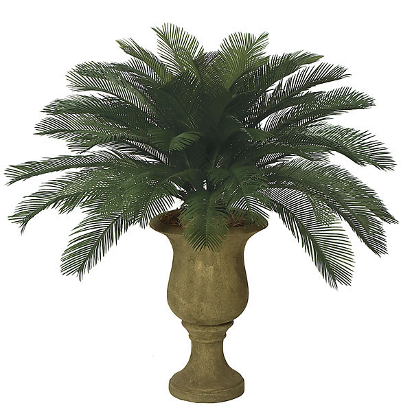 3 Foot Outdoor Artificial Cycas Palm Cluster With 48 Fronds