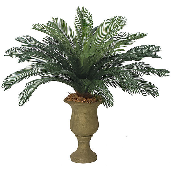 44 Inch Outdoor Artificial Cycas Palm Cluster With 24 Fronds