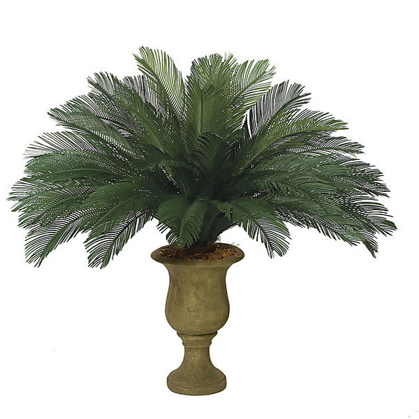 44 Inch Outdoor Artificial Cycas Palm Cluster With 36 Fronds