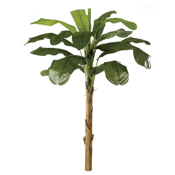 9 Foot Artificial Banana Palm With Synthetic Trunk