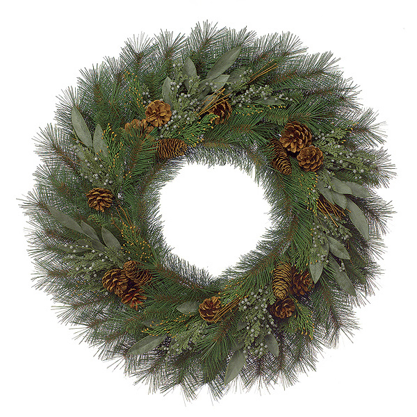 30 inch Mixed Pine Wreath with Bay Leaf & Incense Cedar | C-60710