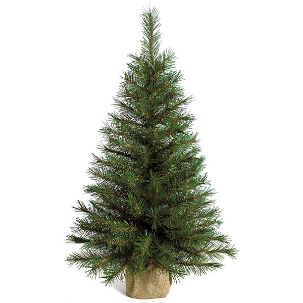 3 Foot Pine Christmas Tree In Burlap Base (set Of 2)
