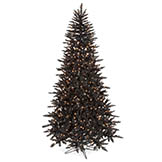 7.5 foot Slim Black Tinsel Tree: Clear Lights