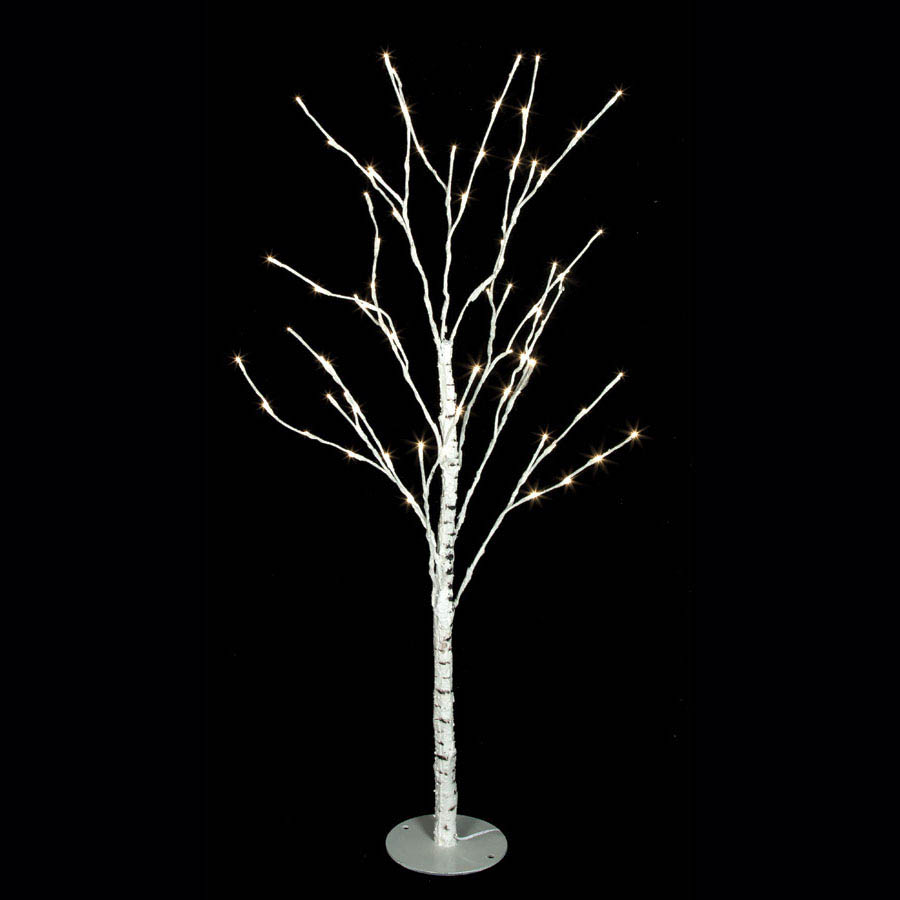 5 Foot Led Birch Tree: White 5mm Leds