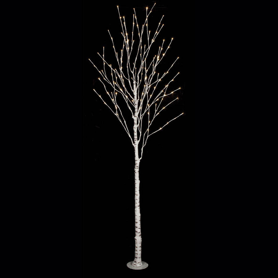 10 Foot Led Birch Tree: White 5mm Leds