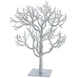 32 inch Silver Plastic Glittered Twig Tree