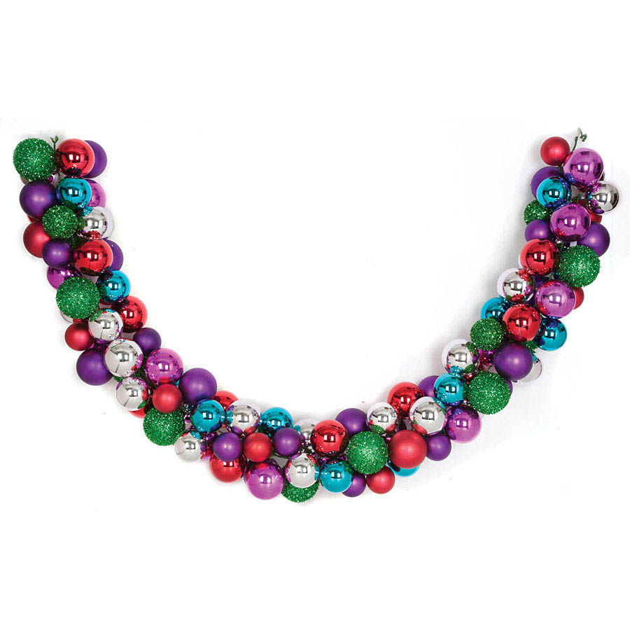 6 foot x 6 inch Plastic Mixed Ball Garland: Multi-Colored | A-151904