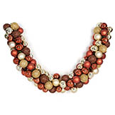 6 foot x 8 inch Plastic Mixed Ball Garland: Copper/Gold/Brown