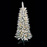 Flocked Slim Pine Christmas Tree