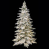 7.5 foot Medium Flocked Tree with Glitter: Clear LEDs