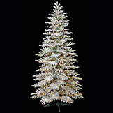 12 foot Medium Flocked Tree with Glitter: Clear LEDs