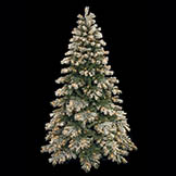 7.5 foot Flocked Mountain Pine Tree: Clear LEDs