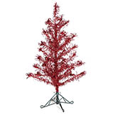 4 foot PVC Fashion Red Tinsel Tree