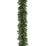 9 foot x 14 inch Monroe Pine Garland: Clear LEDs