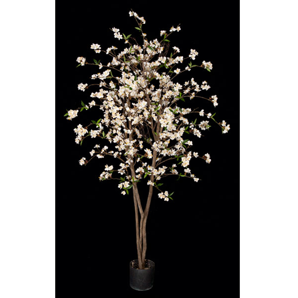 5 Foot Artificial Cream Cherry Blossom Tree: Potted