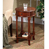Round Accent Table with Cherry Finish