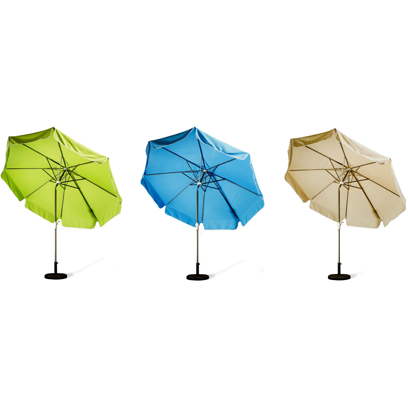 10 Foot Aluminum Tilt Patio Umbrella (tan, Blue Or Lime)