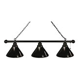 Plain Black 3 Shade Billiard Light