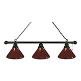 Burgundy 3 Shade Billiard Light