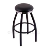 25 inch Black Swivel Counter Stool with Cushion