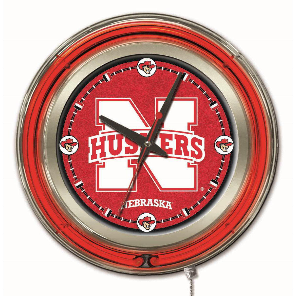 Holland Bar Stool Co. | 15 inch Nebraska Neon Clock | Clk15NebrUn 