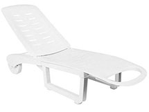 Sundance Adjustable Back White Pool Chaise Lounge Chair: White