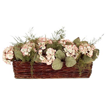 Hydrangeas in Willow Basket | EA-ST10-04 | ArtificialPlantsAndTrees.com