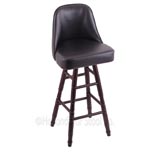 36 inch Turned Oak Grizzly Seat Swivel Counter Stool