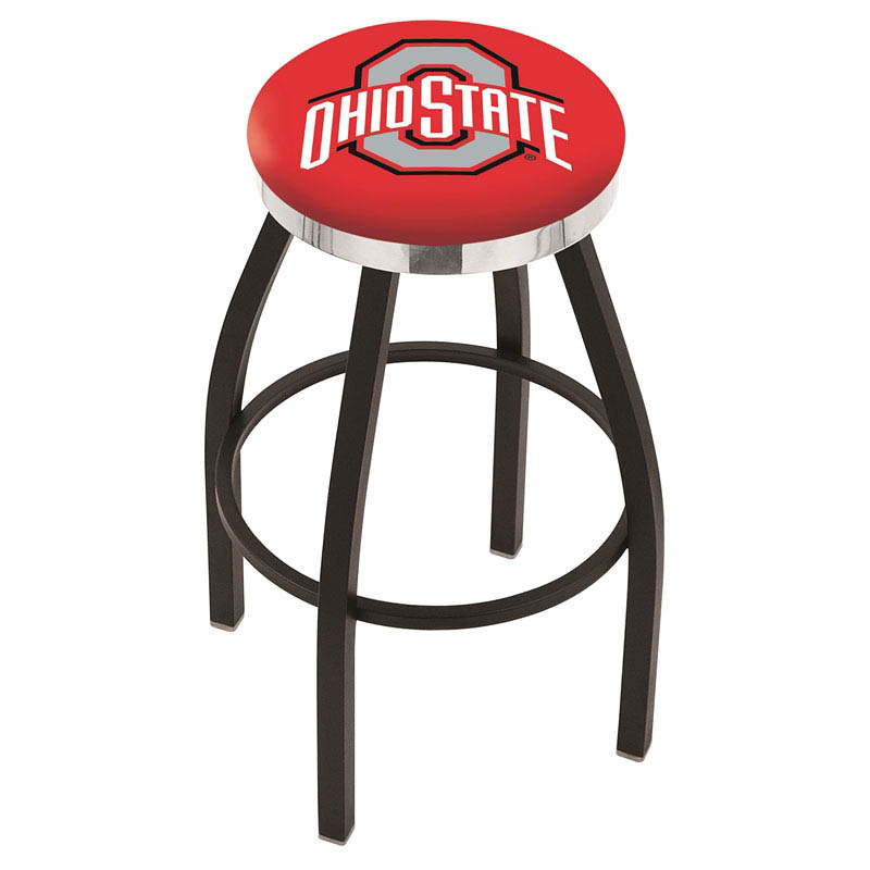 Holland Bar Stool Co. | 25 inch Black Ohio State Swivel Bar Stool w ...