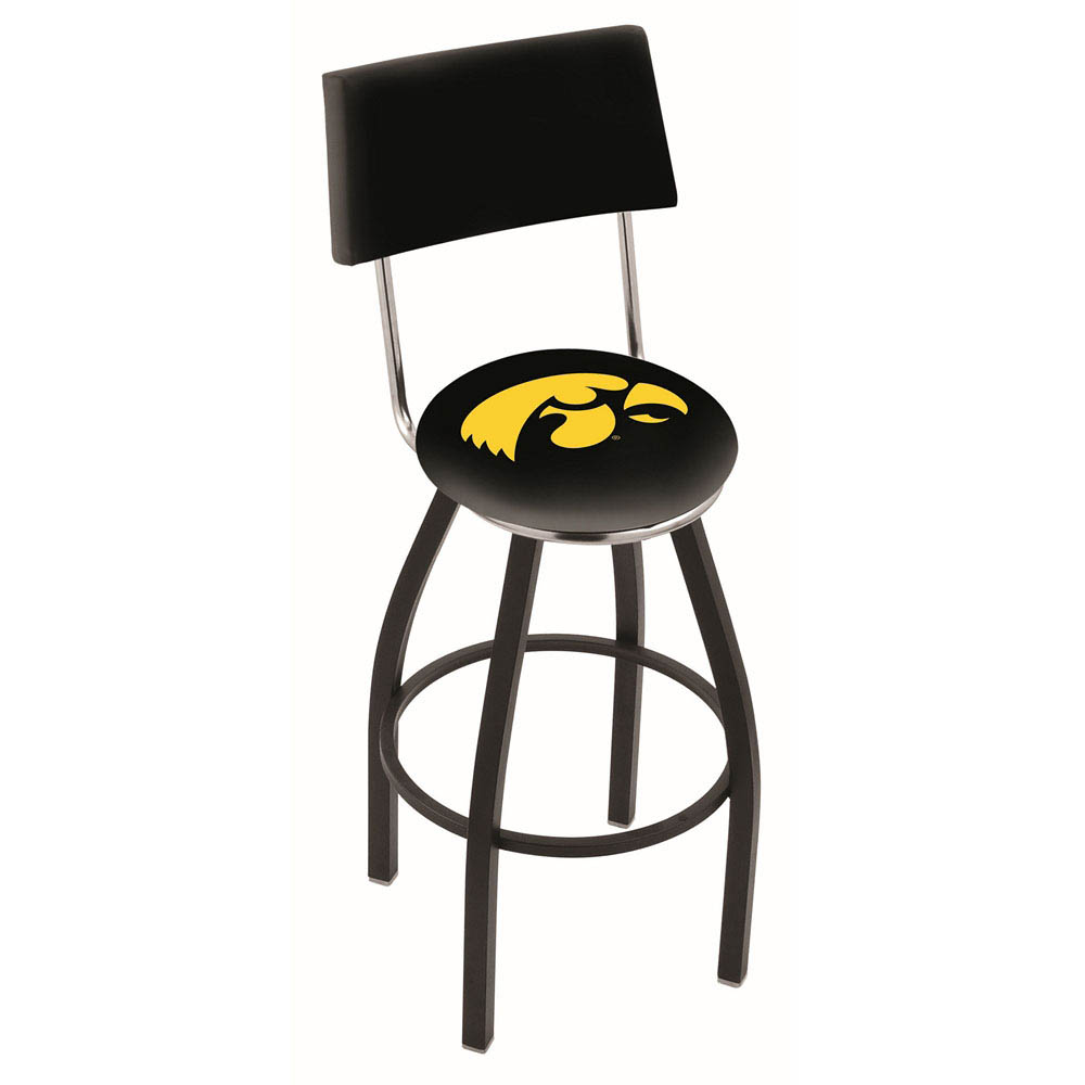 Holland Bar Stool Co. | 30 inch Black Iowa Swivel Counter Stool w/ Back