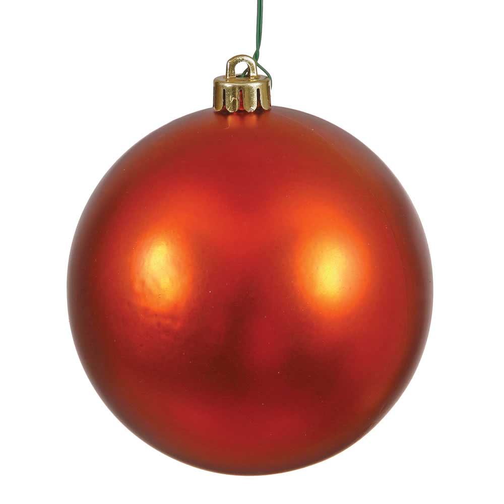 3 inch UV Resistant Burnish Orange Matte Ball Ornament: Set of 12 ...