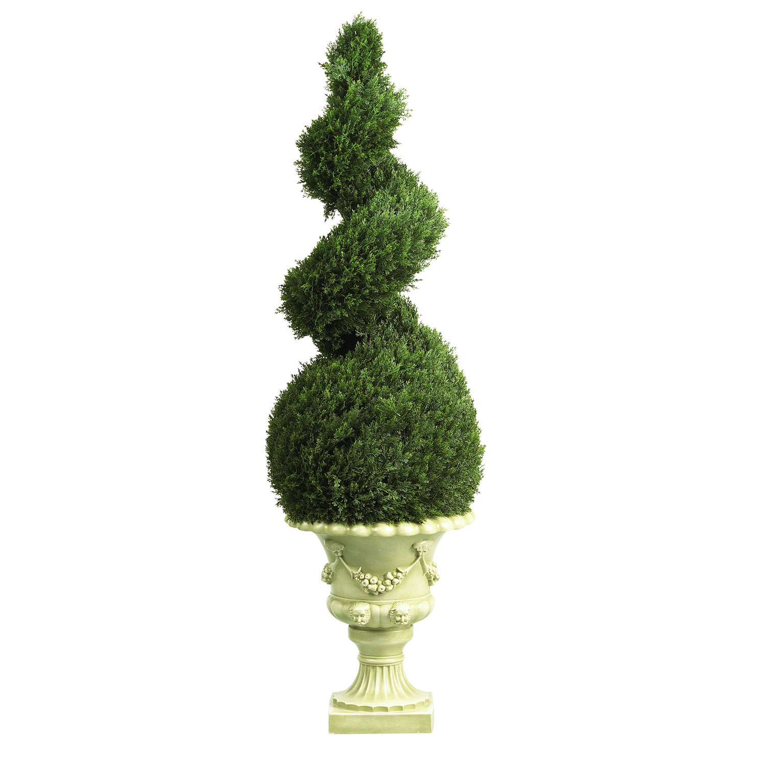 4 Foot Cedar Spiral Topiary In Decorative Urn