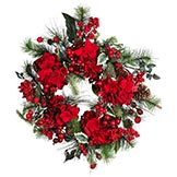 22 inch Hydrangea Holiday Wreath