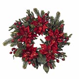 24 inch Poinsettia and Berry Wreath